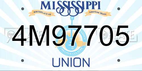 4M97705 Mississippi License Plate