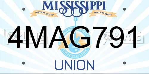 4MAG791 Mississippi License Plate