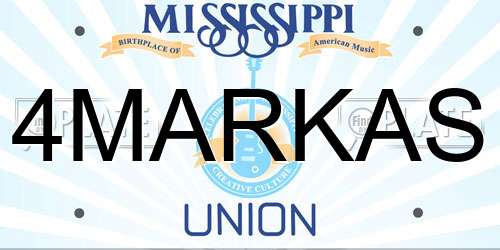 4MARKAS Mississippi License Plate