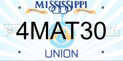 4MAT30 Mississippi License Plate