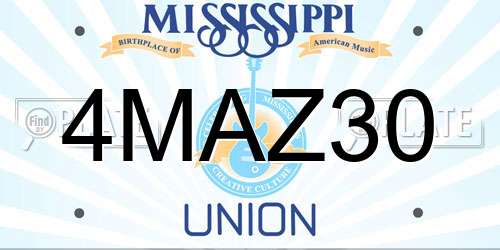 4MAZ30 Mississippi License Plate