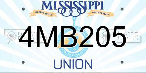 4MB205 Mississippi License Plate