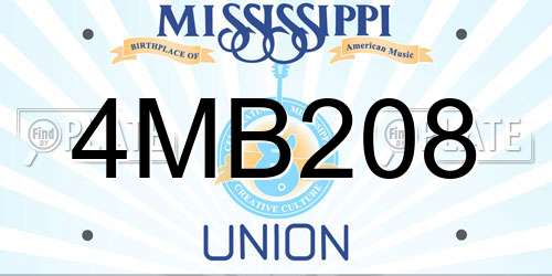 4MB208 Mississippi License Plate