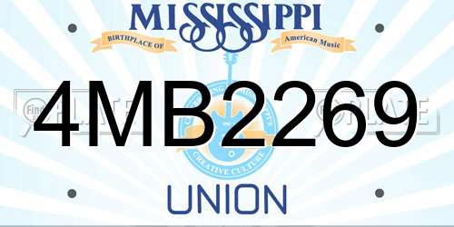 4MB2269 Mississippi License Plate