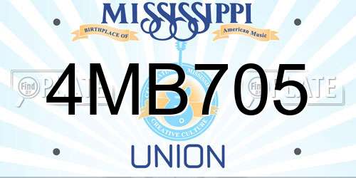 4MB705 Mississippi License Plate