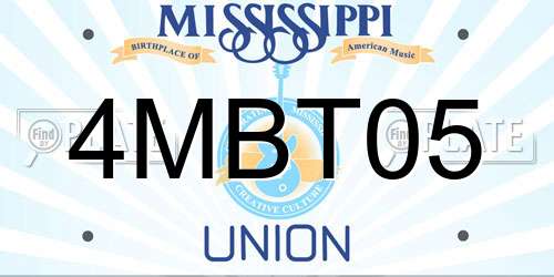 4MBT05 Mississippi License Plate