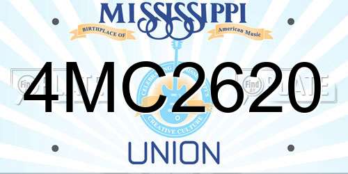 4MC2620 Mississippi License Plate