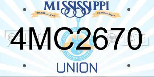 4MC2670 Mississippi License Plate