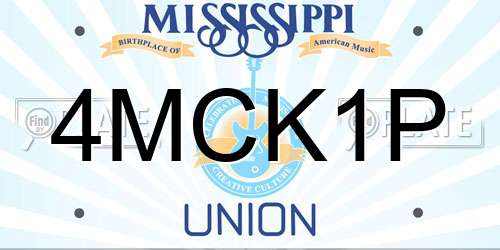 4MCK1P Mississippi License Plate