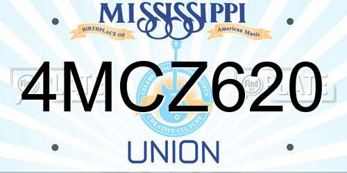 4MCZ620 Mississippi License Plate