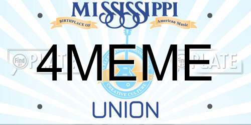 4MEME Mississippi License Plate