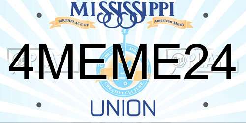 4MEME24 Mississippi License Plate