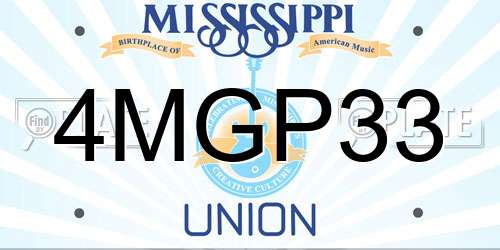 4MGP33 Mississippi License Plate