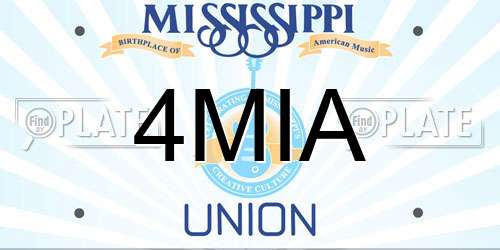 4MIA Mississippi License Plate