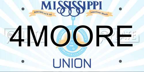 4MOORE Mississippi License Plate