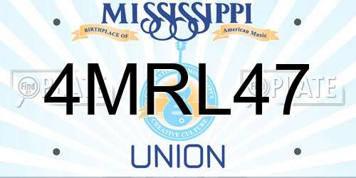 4MRL47 Mississippi License Plate
