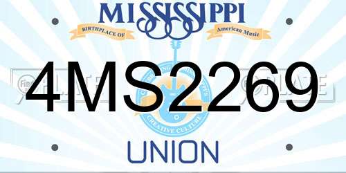4MS2269 Mississippi License Plate