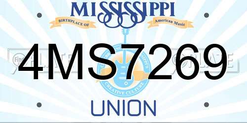 4MS7269 Mississippi License Plate