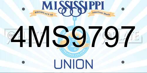 4MS9797 Mississippi License Plate