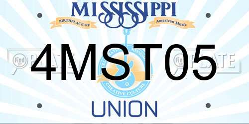 4MST05 Mississippi License Plate