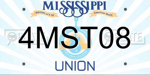4MST08 Mississippi License Plate