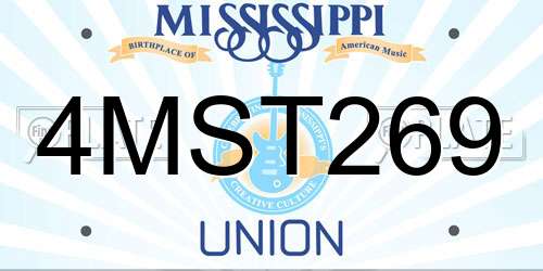 4MST269 Mississippi License Plate