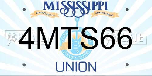 4MTS66 Mississippi License Plate