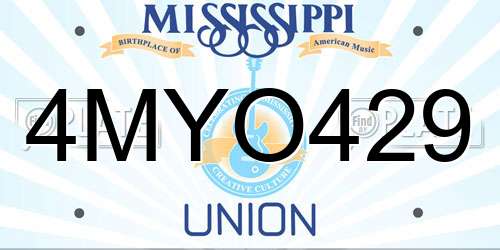 4MYO429 Mississippi License Plate