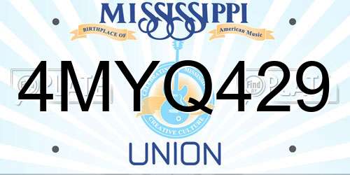 4MYQ429 Mississippi License Plate