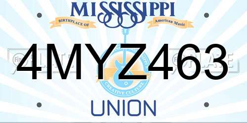 4MYZ463 Mississippi License Plate