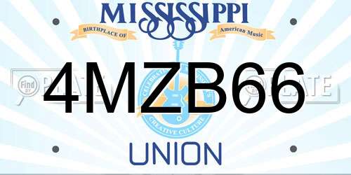4MZB66 Mississippi License Plate