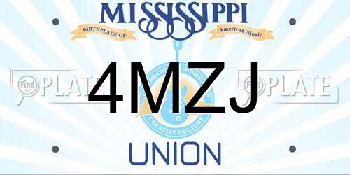 4MZJ Mississippi License Plate