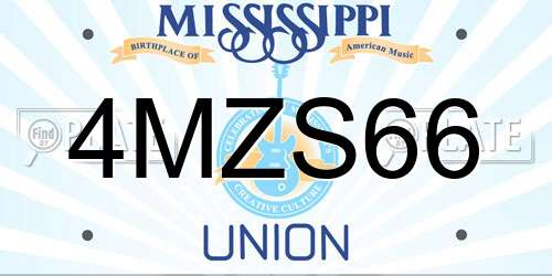 4MZS66 Mississippi License Plate