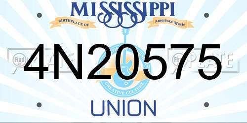 4N20575 Mississippi License Plate
