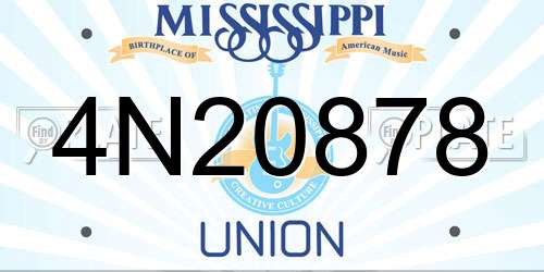 4N20878 Mississippi License Plate