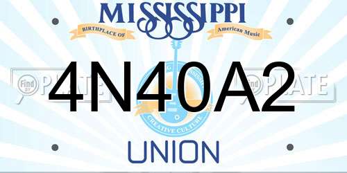 4N40A2 Mississippi License Plate