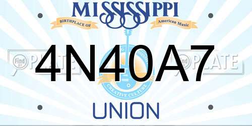4N40A7 Mississippi License Plate