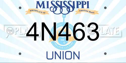 4N463 Mississippi License Plate