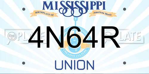 4N64R Mississippi License Plate