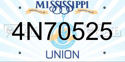 4N70525 Mississippi License Plate