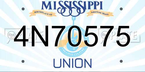 4N70575 Mississippi License Plate