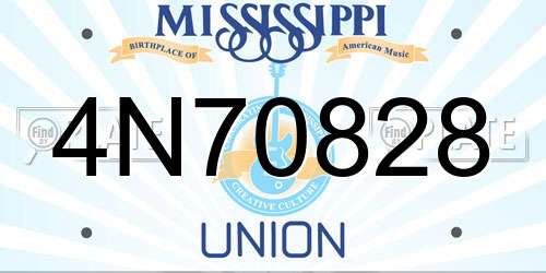 4N70828 Mississippi License Plate