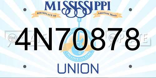 4N70878 Mississippi License Plate