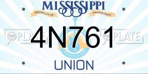 4N761 Mississippi License Plate