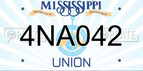 4NA042 Mississippi License Plate