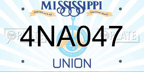 4NA047 Mississippi License Plate