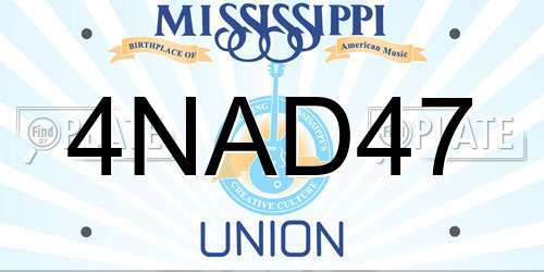 4NAD47 Mississippi License Plate