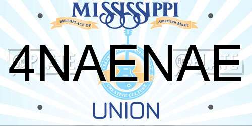 4NAENAE Mississippi License Plate
