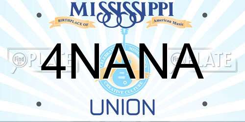 4NANA Mississippi License Plate