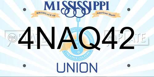 4NAQ42 Mississippi License Plate